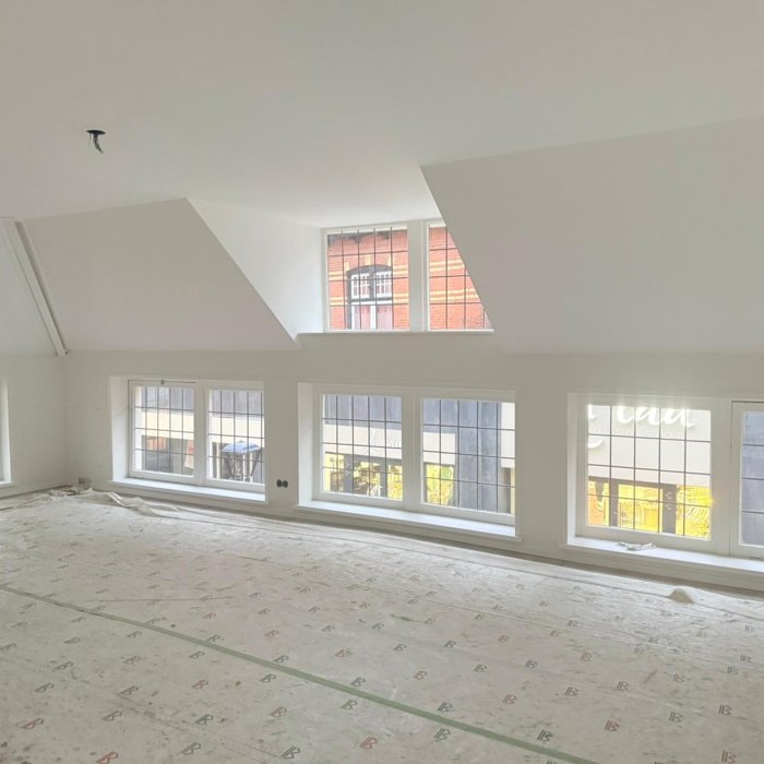Afgewerkte binnenruimte na binnenstucwerk en schilderwerk bij renovatieproject aan de Grootestraat in Oldenzaal.